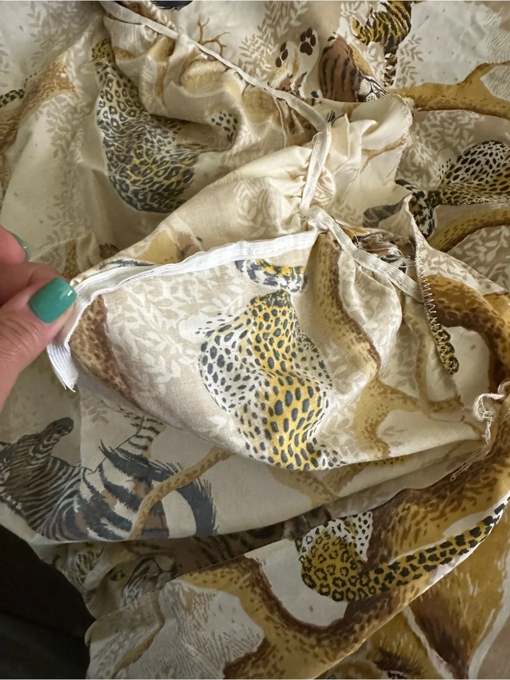 J.P. Stevens & Co. Safari Animal Printed king size Bedding vintage 1976
